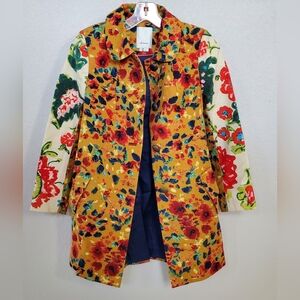 ANTHROPOLOGIE ELEVENSES Leopardlily SWING COAT JACKET EUC  UK 6P / US 2P
